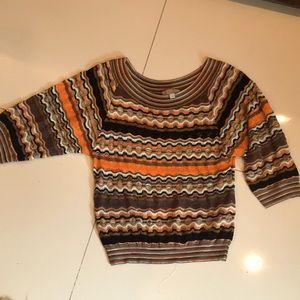 Missoni scalloped zig zag knit top viscose/cotton